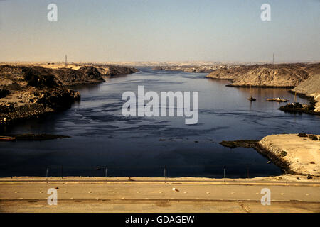 Grand barrage d'Assouan - Egypte Banque D'Images