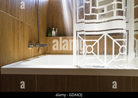 Intérieur moderne de salle de bain avec douche de course Banque D'Images