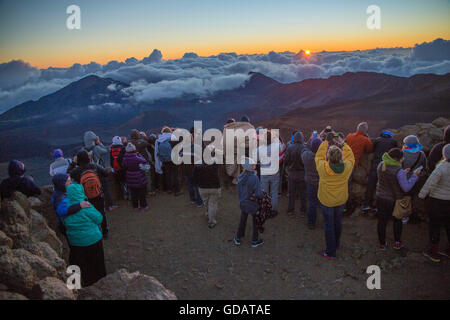 Lever du soleil,Maui Haleakala Crater,,3055,ms,voir,USA,New York,Nord,les touristes, Banque D'Images