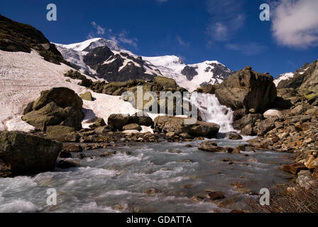 Brook sur la Steinwasser Susten pass en Suisse Banque D'Images