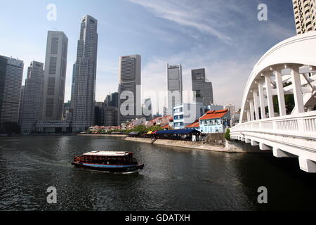 Asien, Suedost, Singapore, Insel, Staat, Ville, Ville, Ville, Zentrum, Boat Quay, Bankenviertel, rivière Singapour, Fluss, Banque D'Images