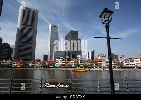 Asien, Suedost, Singapore, Insel, Staat, Ville, Ville, Ville, Zentrum, Boat Quay, Bankenviertel, rivière Singapour, croisière en bateau, R Banque D'Images