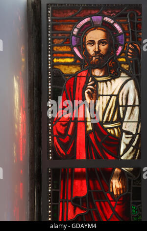 La fenêtre de l'église église protestante,Gossau ZH, Suisse Banque D'Images