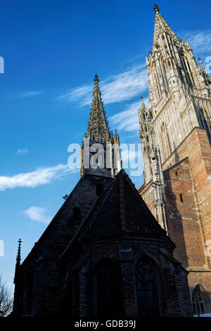 Chapelle de Saint Valentine's et la cathédrale d'Ulm, Ulm Baden-württemberg Allemagne Europe Banque D'Images