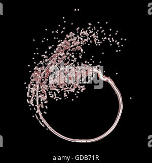 Éclaboussures de liquides cercle avec gouttes isolées de rendu Banque D'Images