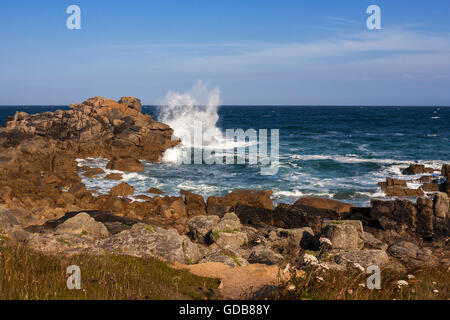 Épave de Porth et Grande-bretagne Rock, St Mary's, Îles Scilly, UK Banque D'Images