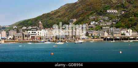 Royaume-uni, Pays de Galles, Gwynedd, Barmouth à partir de la rive sud, Point de Penrhyn, vue panoramique Banque D'Images