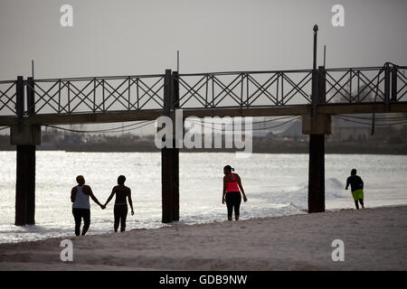 Les Petites Antilles La Barbade paroisse Saint Michael West indies Bridgetown capital plage côtière hêtre Brownes petit Carlisle Bay Banque D'Images