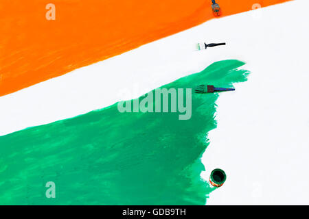 Le jour de l'indépendance de l'Inde Pays Drapeau peinture personne n Banque D'Images