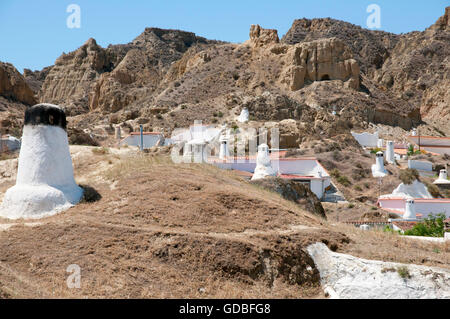 Maisons Grotte - Guadix - Espagne Banque D'Images