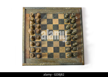 Le jeu d'échecs en pierre Vue de dessus Banque D'Images