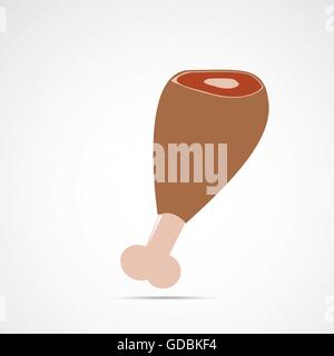 Icône de jambe de viande Illustration de Vecteur