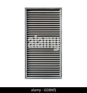 Grille de ventilation en métal isolé sur fond blanc Banque D'Images