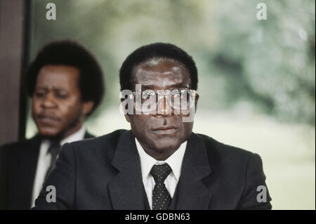 Mugabe, Robert Gabriel, * 21.2.1924, politicien zimbabwéen, Premier ministre 18.4.1980 - 31.12.1987, portrait, 1980, Banque D'Images