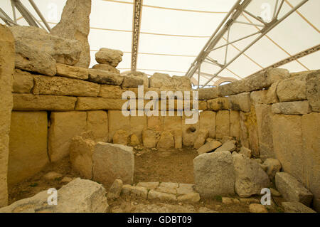 Temple de Hagar Qim, Malte Banque D'Images