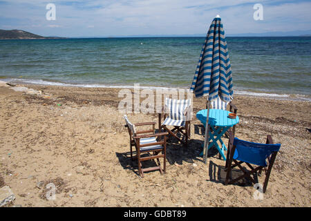 Le tourisme a chuté en raison de la crise des réfugiés en Lesbos Banque D'Images