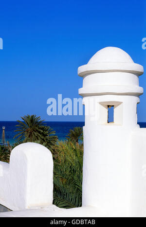 Dans l'Oasis Hôtel Odyssee Zarzis, Djerba, Tunisie Banque D'Images