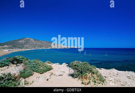 Prassionisi Beach, l'île de Rhodes, Dodécanèse, Grèce Banque D'Images