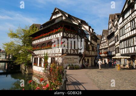 Restaurant Maison de tanneurs, Petite France, Strasbourg, Alsace, France Banque D'Images