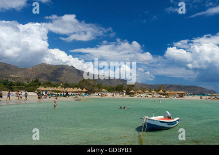 Plage d'Elafonissi, Côte Sud, Crète, Grèce Banque D'Images