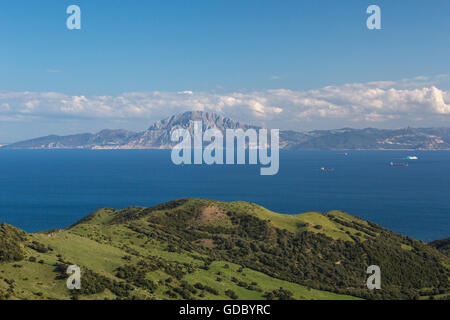 L'Espagne, Détroit de Gibraltar, point le plus proche entre l'Europe et l'Afrique,la Province de Cádiz,Strait Mirador Banque D'Images