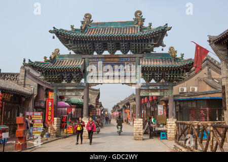 La Chine, dans la province du Shanxi Pingyao,Ville,patrimoine,Yamen Dajie Street, Banque D'Images