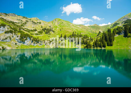 Seealpsee,Alpes d'Allgäu, Bavière Allgäu,Allemagne,l'Europe Banque D'Images