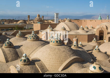 L'Iran Kashan,Ville,Hammam Sultan Ahmad Mir,(baignoire chambre),le toit Banque D'Images