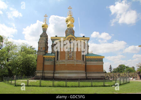 Allemagne,europe,Darmstadt,chapelle russe,église,Mathildenhöhe Banque D'Images