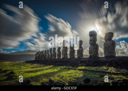 L'Amérique du Sud Chili, Ile de Pâques, Rapa Nui,South Pacific, l'UNESCO du patrimoine mondial, Banque D'Images