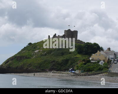 Vue de l'ancien château de Criccieth, un château gothique au Pays de Galles, Grande-Bretagne Banque D'Images