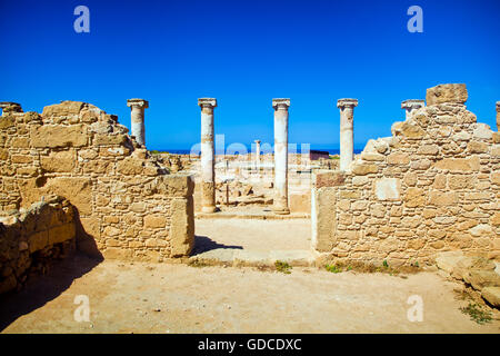 Parc archéologique de Paphos, avec colonnes antiques Banque D'Images