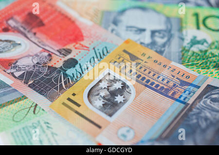 Pile de dollars australiens Banque D'Images