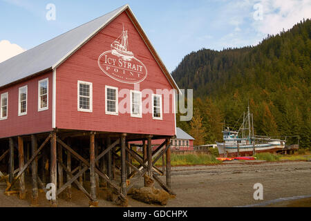 Bienvenue au Centre d'Icy Strait Point Hoonah Alaska Banque D'Images