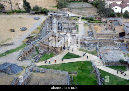 CUSCO, PÉROU - 06 juin, 2016 Historique : vestiges de pierre d'un Ollantaytambo - la capitale et centre de l'Empire Inca Andes en mont Banque D'Images