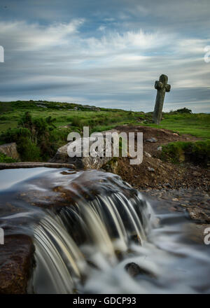 Windy Post le Dartmoor Banque D'Images