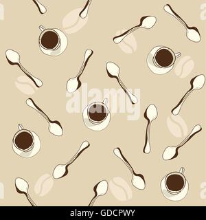 Fond d'écran vectoriel continu. Tasse de café avec abstract background. Illustration de Vecteur