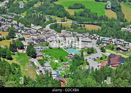 Pre Saint Didier, petite ville au Val d'aoste, Italie Banque D'Images