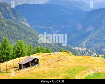 Ferme de montagne, Alpes italiennes Banque D'Images