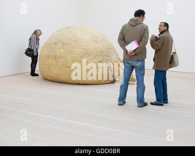 Affichage des visiteurs de l'installation d'art moderne à SAATCHI GALLERY LONDON Banque D'Images