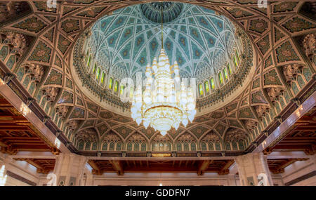 Grande mosquée de Muscat,à l'intérieur Banque D'Images