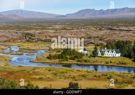 Site historique et parc national Pingvellir,Islande. Banque D'Images