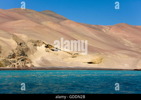 Paysage dans le Parc National de Paracas, Pérou Banque D'Images