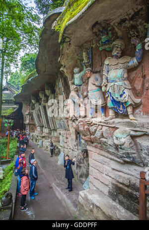 Chine, province de Chongqing Dazu,grottes bouddhistes du patrimoine mondial, Banque D'Images