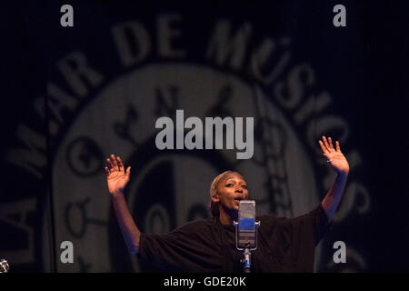 Cartagena, Espagne. 15 juillet, 2016. Ala.Singer ni dans la Mar de Músicas Festival. Credit : ABEL F. ROS/Alamy Live News Banque D'Images