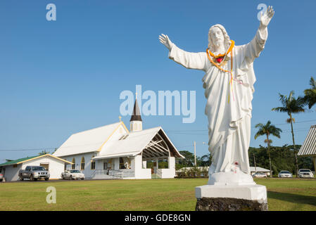 USA,Europa,,Hawaii, Big Island,Puna District,Lisieux,Église catholique Église du Sacré-Cœur Banque D'Images