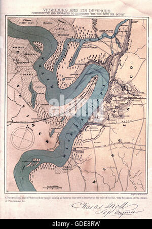 Vicksburg et c'est de défense - Guerre civile USA Banque D'Images