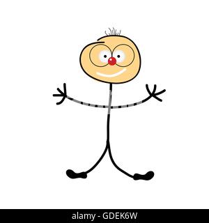 Stickman funny cartoon vector Illustration de Vecteur