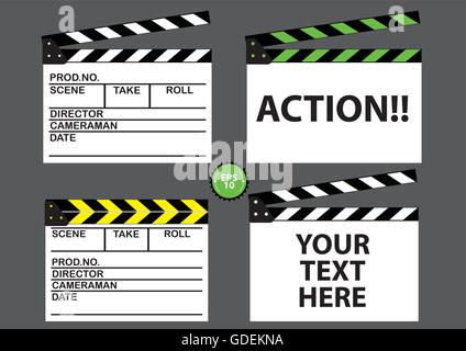Série de film clapper board. vector illustration Illustration de Vecteur