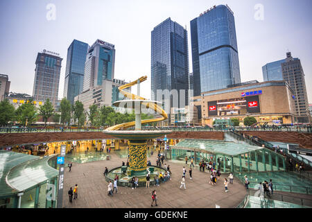 La Chine, la province du Sichuan, Chengdu City,Tianfu Square Banque D'Images